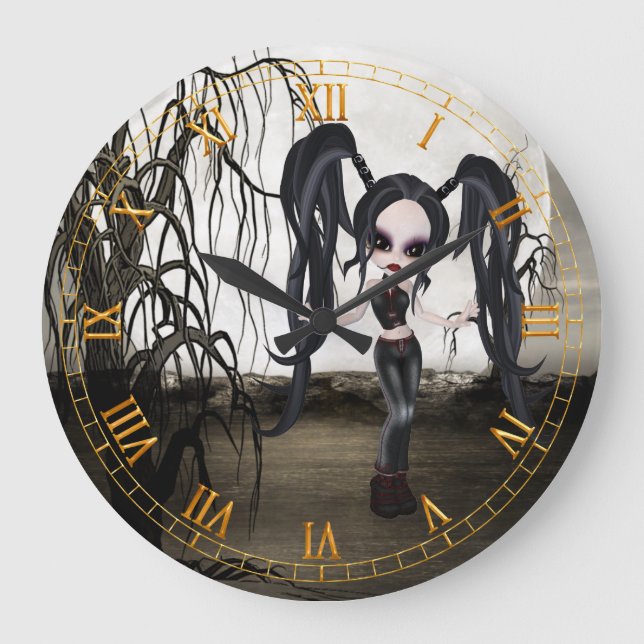 Goth Girl Wall Clock (Front)