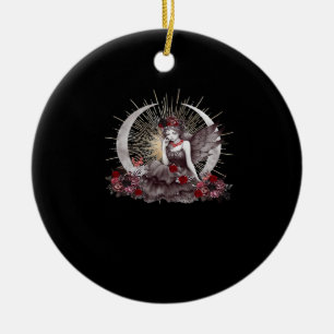 Goth Girl Whimsigoth Classic Ceramic Tree Decoration