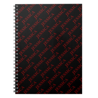 Goth Girly Red & Black Name Feminine Office Notebook