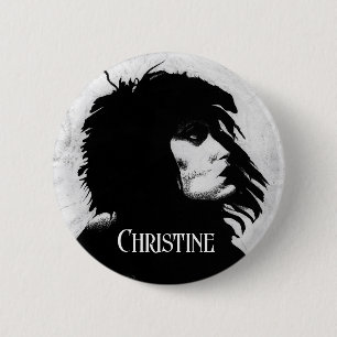 Goth Goddess Portrait Original Art Black White 6 Cm Round Badge