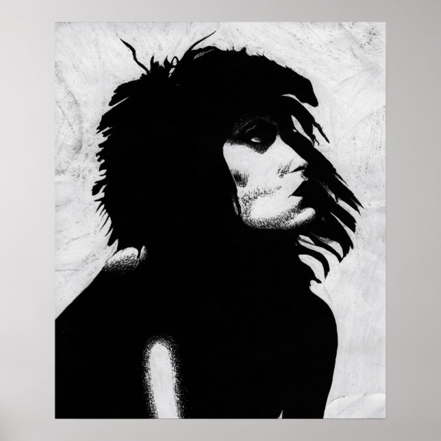 Goth Goddess Portrait Original Art Poster Print (Front)