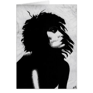 Goth Goddess Woman Portrait Fashion Art Card
