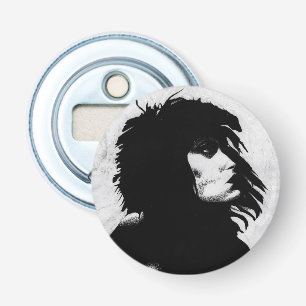 Goth Goddess Woman Portrait Iconic Fashion Art Bottle Opener