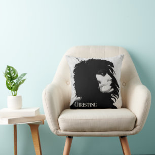 Goth Goddess Woman Portrait Iconic Fashion Art Cushion