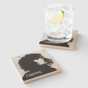 Goth Goddess Woman Portrait Iconic Fashion Art Stone Coaster