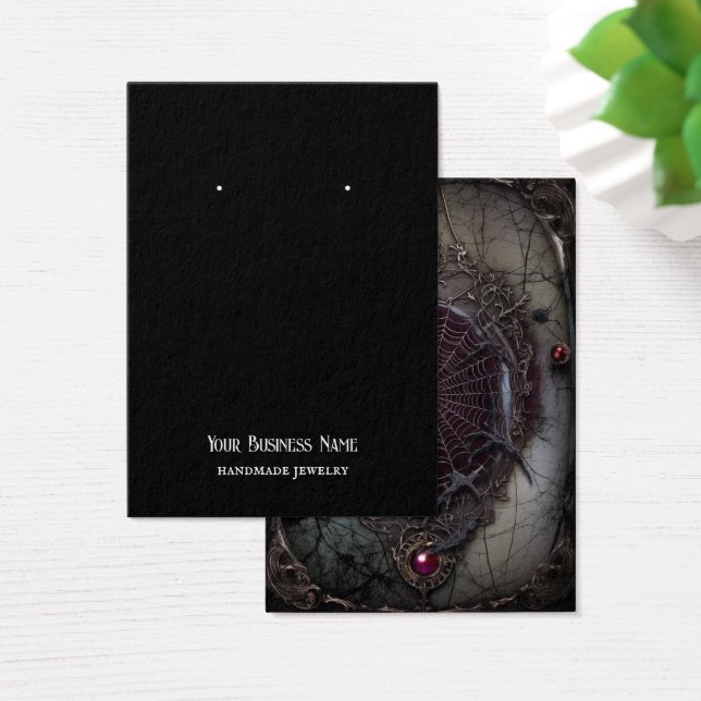 Goth Gothic Spiderweb Earring Display Card (Desk)