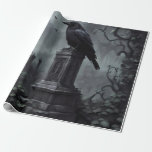Goth Graveyard Theme Wrapping Paper<br><div class="desc">Wrapping Paper with a Goth Graveyard Theme with Crow on Grave.</div>