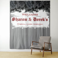 Goth Grunge Black Stripes Black Roses Wedding