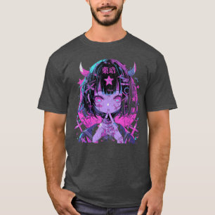 Goth Grunge Demon Anime Girl Waifu Horror Alt Aest T-Shirt