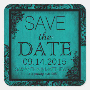 Goth Grunge Lace Save the Date Label