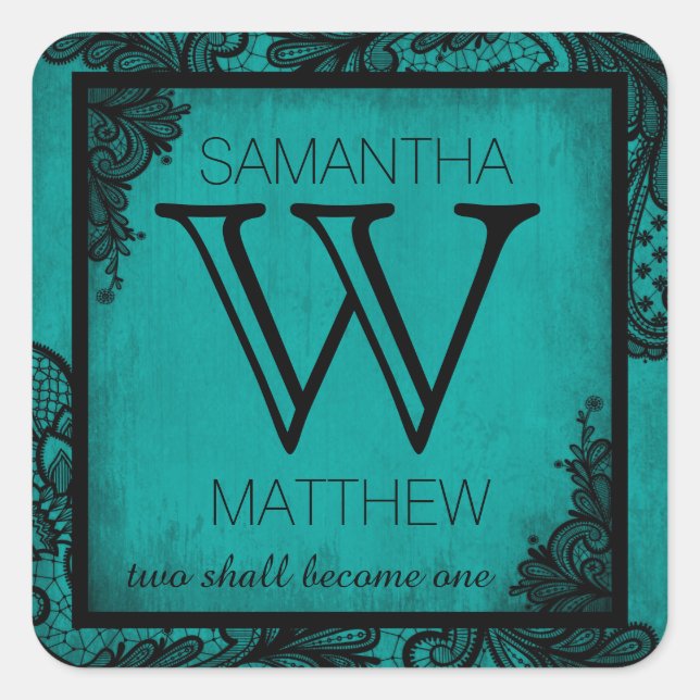 Goth Grunge Lace Wedding Gift Label (Front)