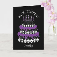 Goth Grunge Skulls Cake Happy Birthday