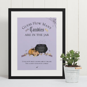 Goth Guess How Many Candies Baby Shower Game Poster