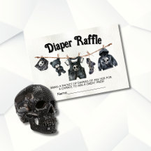 Goth Halloween clothesline Skull Diaper raffle