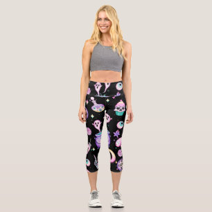 Goth Halloween Pastel  Capri Leggings