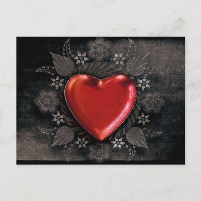 goth heart love postcard (Front)