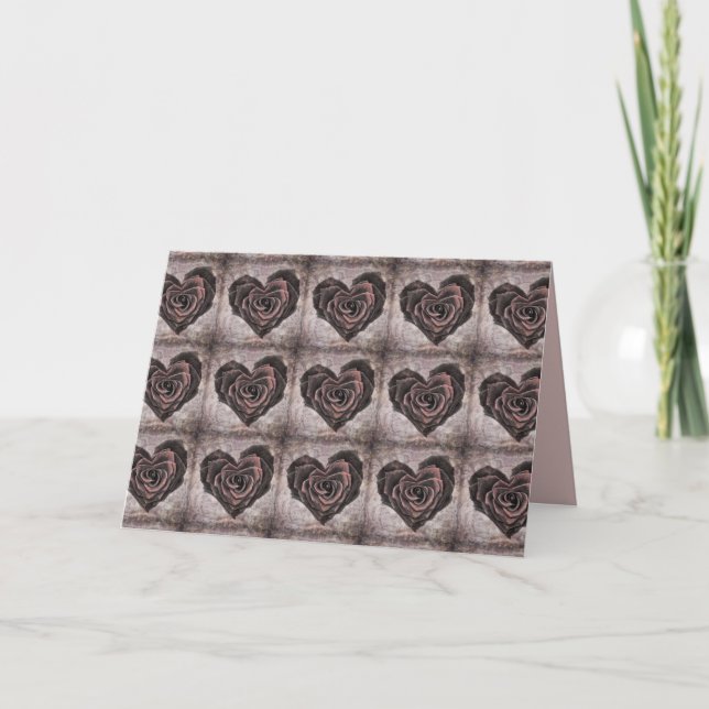 goth heart rose greeting card (Front)