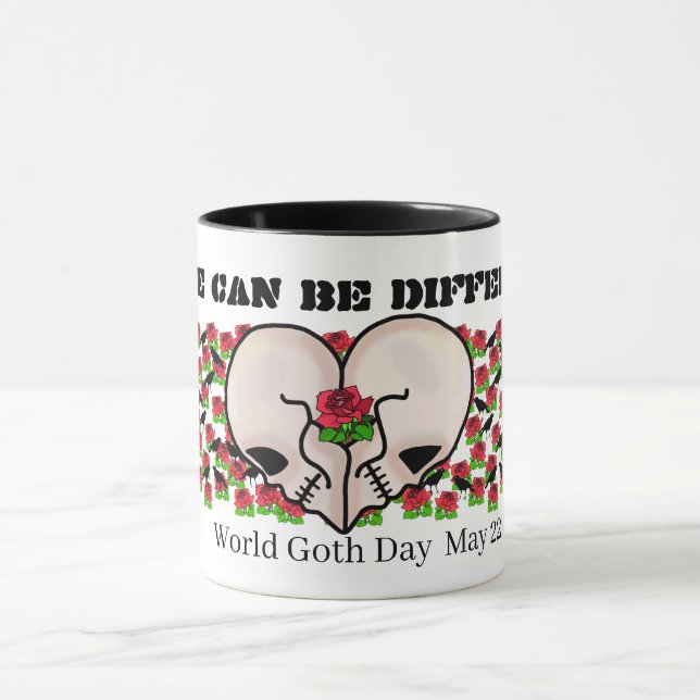 Goth Heart Skulls Love Mug (Center)