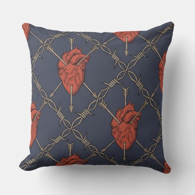 Goth heart throw pillow (Front)