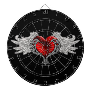 Goth Heart with Angel Wings Dartboard