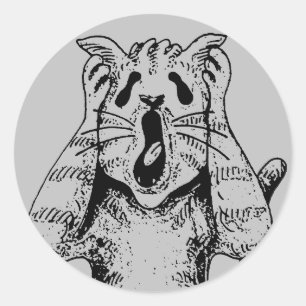 GOTH HORROR CAT DRAMA, SOMEONE MOVED LITTERBOX CLASSIC ROUND STICKER