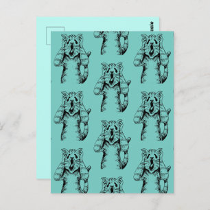 GOTH HORROR CAT DRAMA, SOMEONE MOVED LITTERBOX POSTCARD