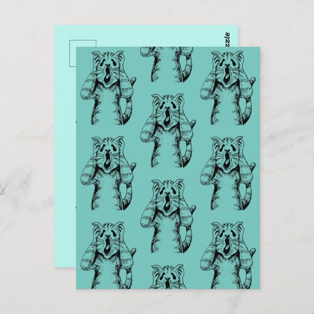 GOTH HORROR CAT DRAMA, SOMEONE MOVED LITTERBOX POSTCARD (Front/Back)