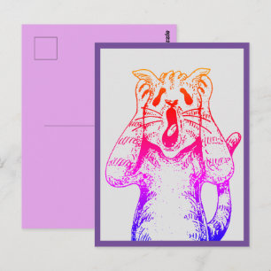 GOTH HORROR CAT DRAMA, SOMEONE MOVED LITTERBOX POSTCARD