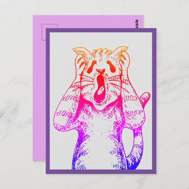 GOTH HORROR CAT DRAMA, SOMEONE MOVED LITTERBOX POSTCARD (Front/Back)