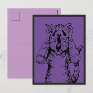 GOTH HORROR CAT DRAMA, SOMEONE MOVED LITTERBOX POSTCARD