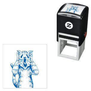 GOTH HORROR CAT DRAMA, SOMEONE MOVED LITTERBOX SELF-INKING STAMP
