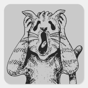 GOTH HORROR CAT DRAMA, SOMEONE MOVED LITTERBOX SQUARE STICKER