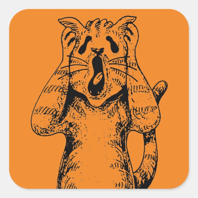 GOTH HORROR CAT DRAMA, SOMEONE MOVED LITTERBOX SQUARE STICKER (Front)