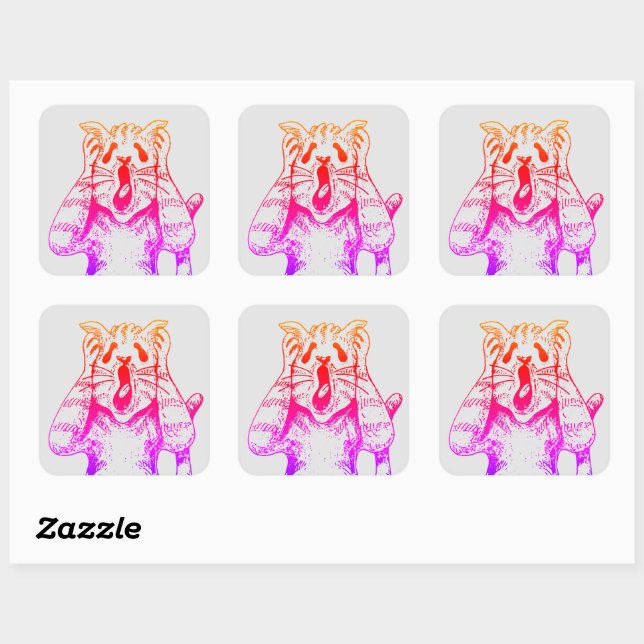 GOTH HORROR CAT DRAMA, SOMEONE MOVED LITTERBOX SQUARE STICKER (Sheet)