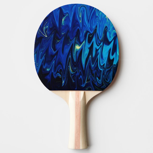 Goth inspired dark shades blue abstract pattern ping pong paddle (Front)