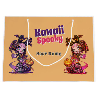 Goth Kawaii Spooky Anime Twin Girl Halloween Large Gift Bag