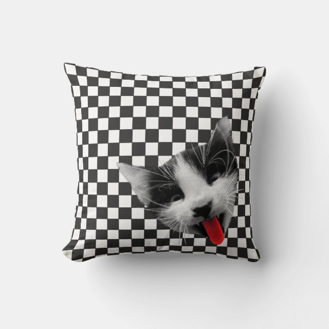 Goth Kitty Cushion (Front)
