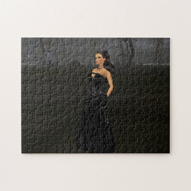 Goth Lady In A Graveyard Puzzle (Horizontal)
