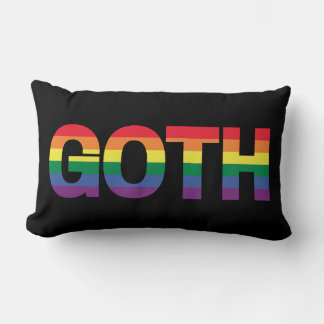 Goth LGBTQ+ Rainbow Lumbar Cushion