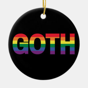 Goth LGBTQ+ Regenbogen Ceramic Tree Decoration