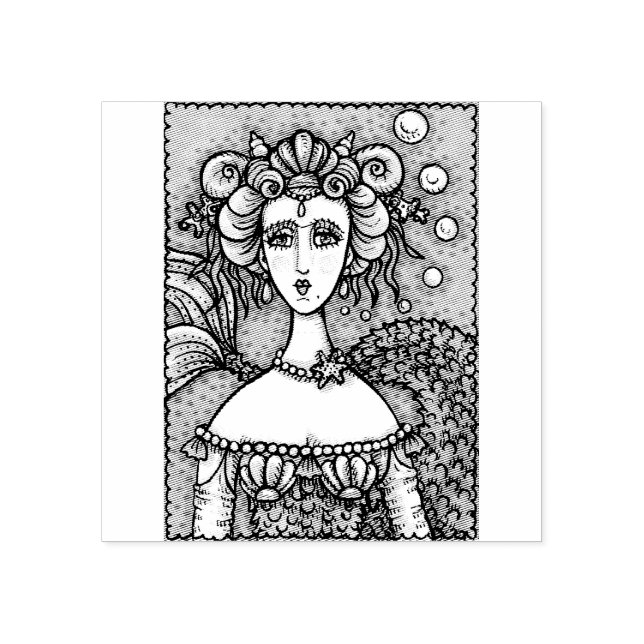 GOTH MERMAID FANTASY RUBBER STAMP *Customise (Imprint)