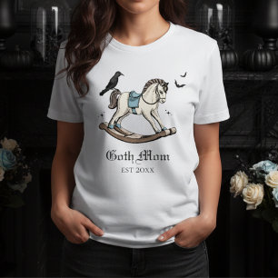 Goth Mom Blue Victorian Rocking Horse Tri-Blend Shirt