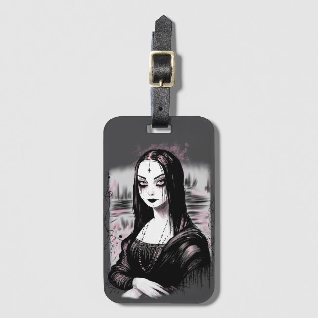 Goth Mona Lisa Luggage Tag (Front Vertical)