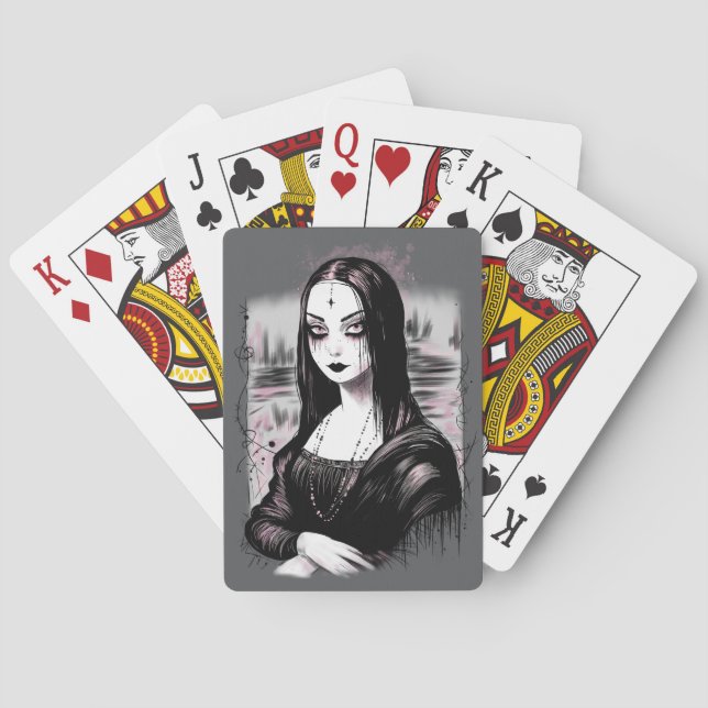 Goth Mona Lisa Playing Cards (Back)