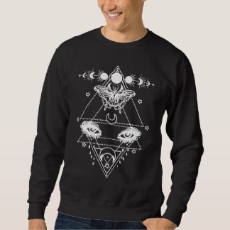 Goth Moth And Crescent Moon Creepy For Goths Sweatshirt