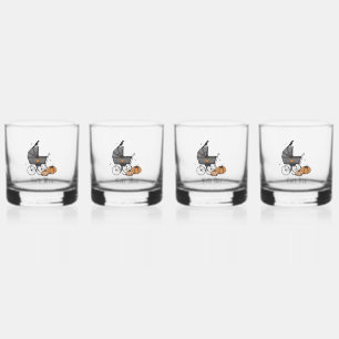 Goth Mum and Goth Dad Vintage New Parents Whiskey Glass