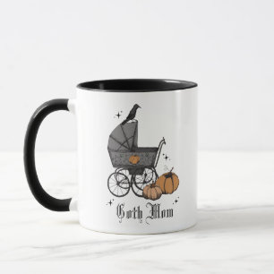 Goth Mum Halloween Fall Victorian Baby Carriage  Mug