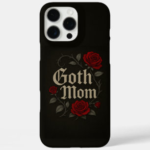 Goth Mum Red Rose Floral Victorian Typography iPhone 16 Pro Max Case