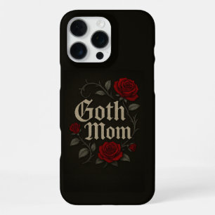Goth Mum Red Rose Floral Victorian Typography iPhone 16 Pro Max Case