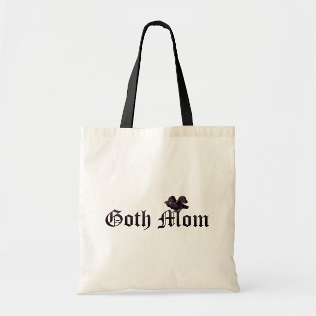 Goth Mum with Raven Tote Bag (Front)